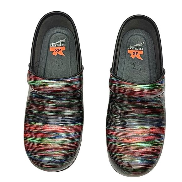 Dansko XP Women’s Clogs EU 37 US 6.5 Multicolor Striped Leather Slip-On - Picture 8 of 10
